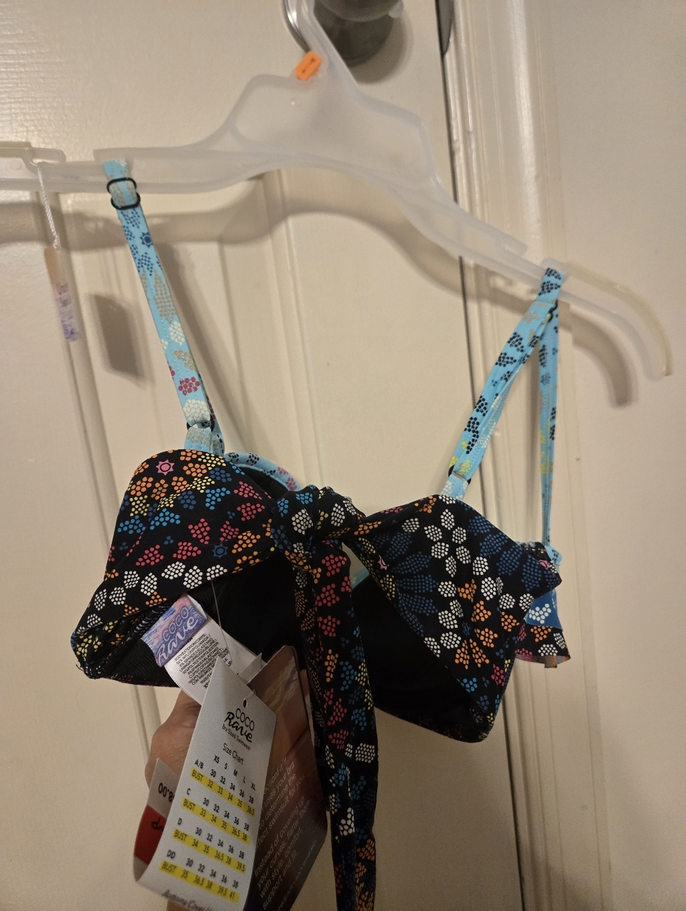 Light Blue Floral Ruffle Coco Rave Bikini Top - Picture 3 of 4